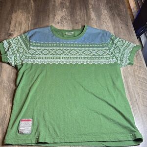 Green and Blue Patterned Men's Short Sleeve Tee
